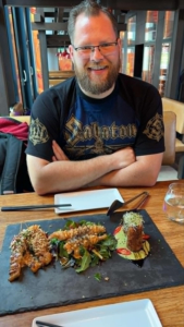 A photo of Lasse with food